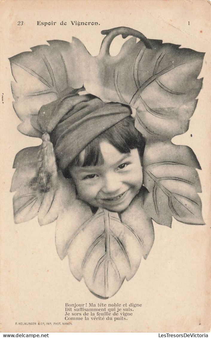 FANTAISIES - Un Enfant Dans Des Feuilles De Vignes - Espoir De Vigneron - Carte Postale Ancienne - Baby's