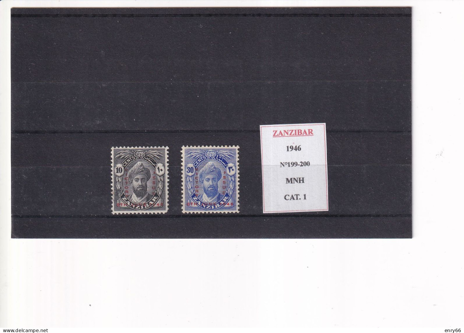 ZANZIBAR 1946 N°199-200 MNH - Zanzibar (...-1963)