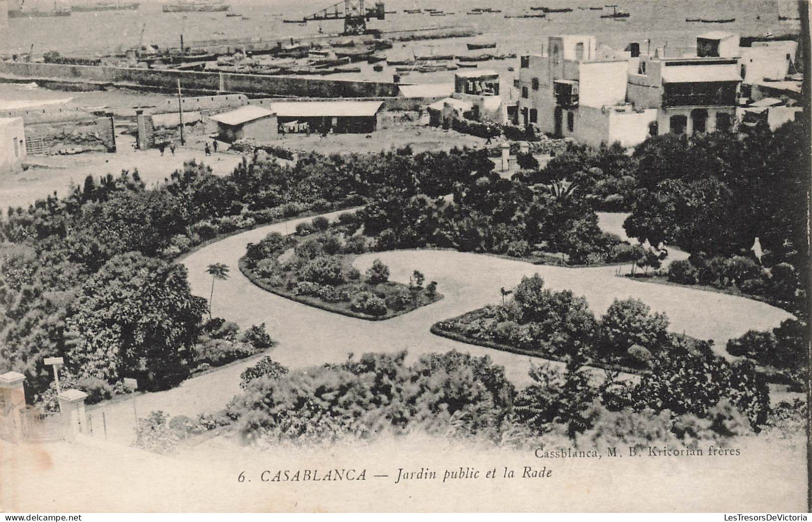 MAROC - Casablanca - Vue D'ensemble Du Jardin Public Et La Rade - Carte Postale Ancienne - Casablanca