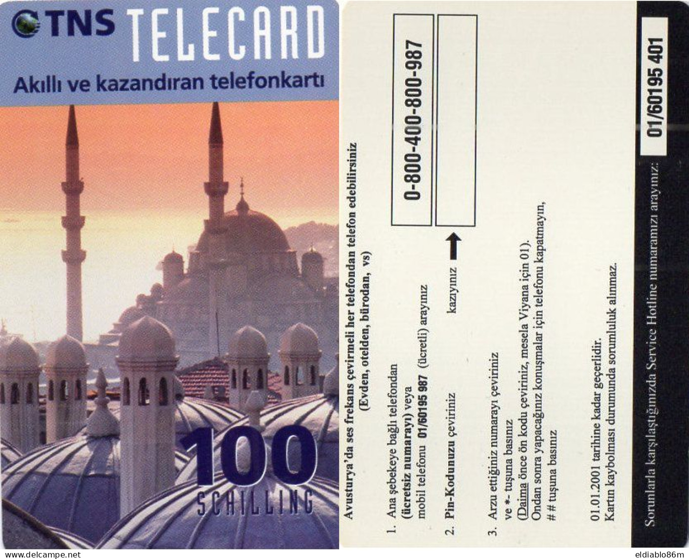 AUSTRIA - PREPAID - TNS TELECARD -  MOSQUE - TURKEY RELATED - SAMPLE NO PIN - Oesterreich