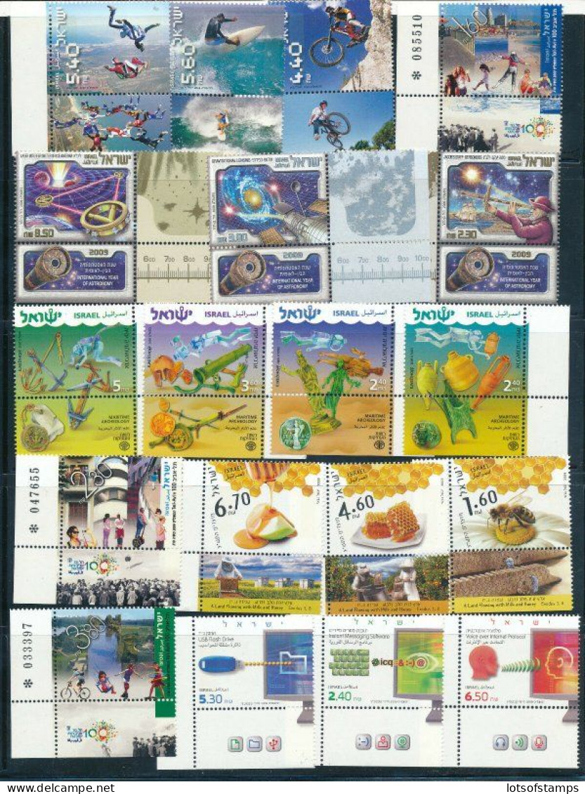 ISRAEL 2009 COMPLETE YEAR SET WITH S/SHEETS MNH - SEE 3 SCANS - Storia Postale