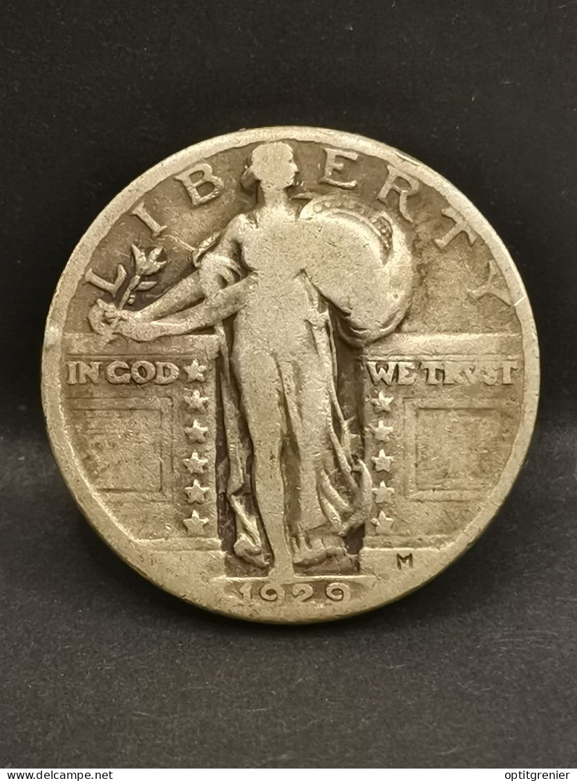 QUARTER DOLLAR ARGENT 1929 PHILADELPHIE TYPE 2 STANDING LIBERTY USA / SILVER - 1916-1930: Standing Liberty (Libertà In Piedi)