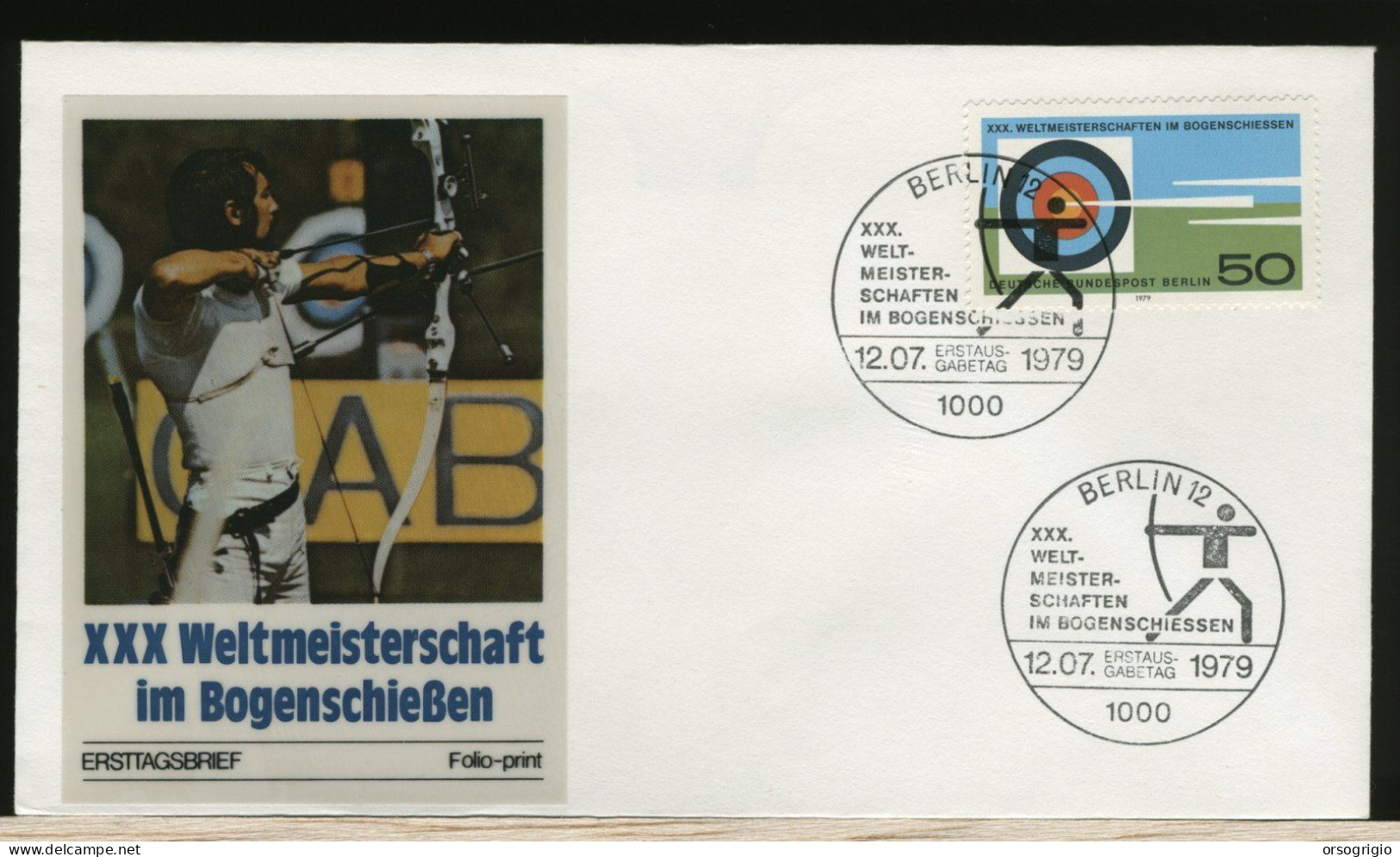 GERMANY - DEUTSCHE - EMA -  KOLN  GENERAL VIKARIATBERLIN - FDC 1979 -  BOGENSCHIEBEN  -  TIRO CON ARCO - Tir à L'Arc