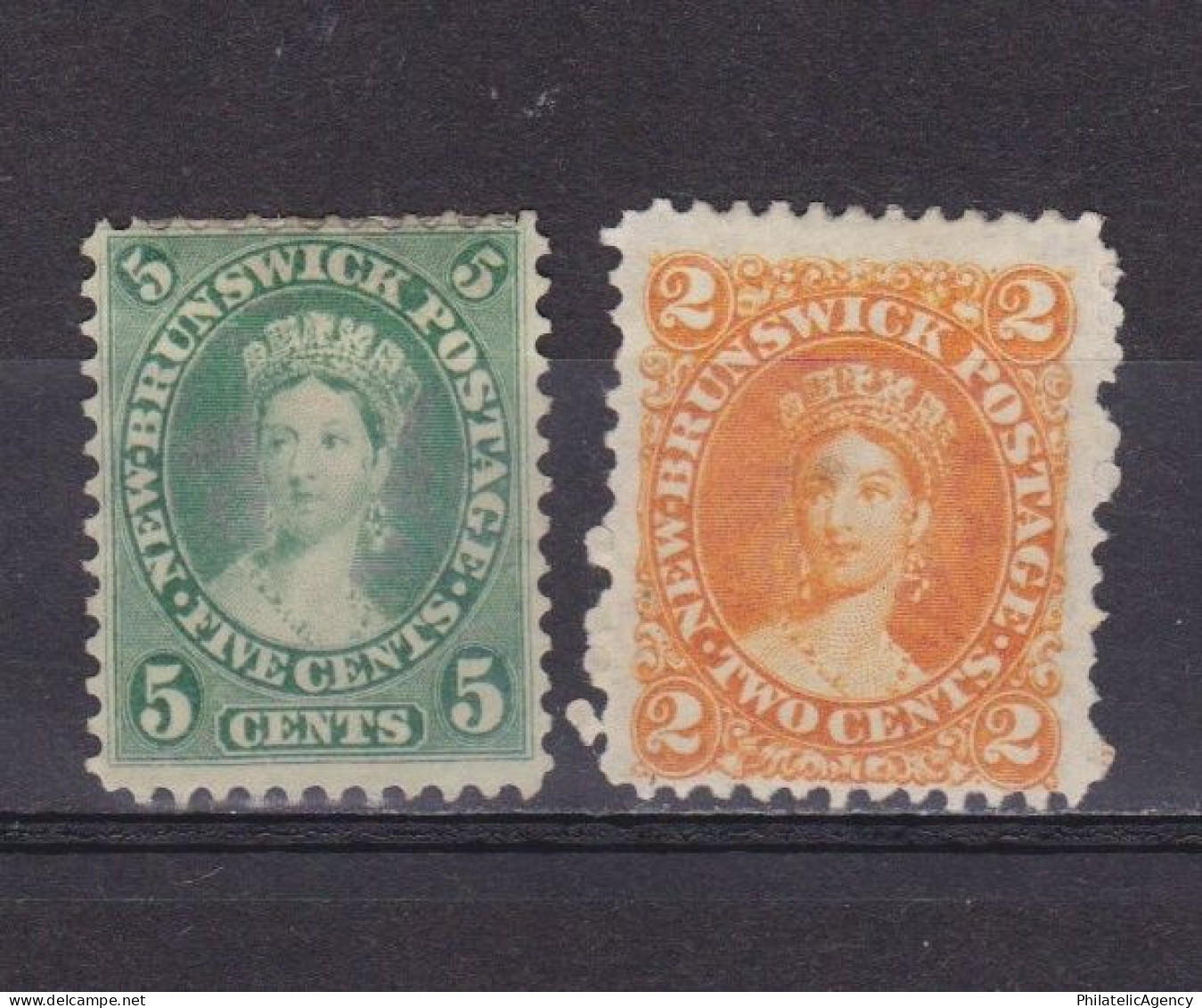 NEW BRUNSWICK CANADA 1860, SG# 10, 14, CV £67, Queen Victoria, MH - Unused Stamps