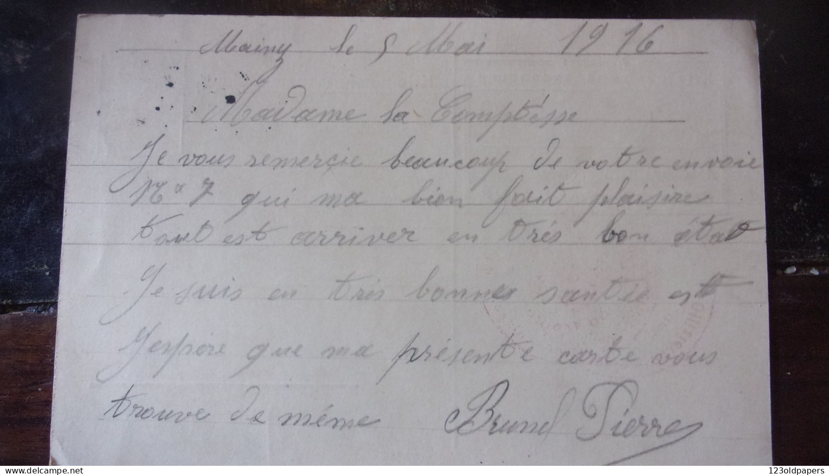 WWI Récépissé Remise Colis Camp Prisonniers MAINZ  Cachet LIGUE FEMMES FRANCAISES NOIRETABLE 42  HOPITAL 18 VILLECHAIZE - Guerra De 1914-18