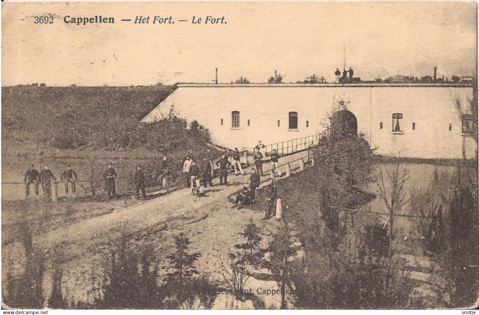 KAPELLEN 1922 HET FORT MET MILITAIREN - KLEINE ANIMATIE - HOELEN 3692 - Kapellen