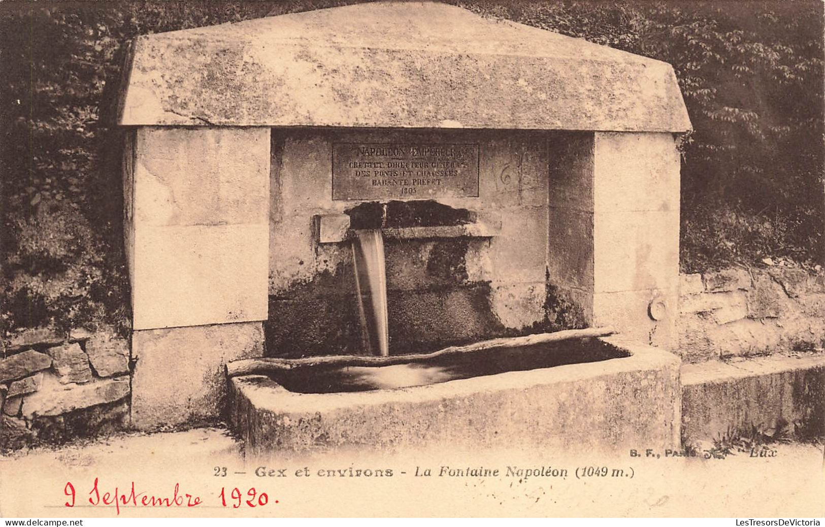 FRANCE - Gex Et Ses Environs - La Fontaine Napoléon (1049m) - Carte Postale Ancienne - Gex