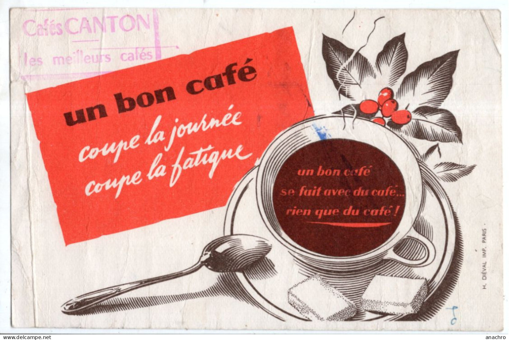 Buvard CAFES CANTON - Koffie En Thee