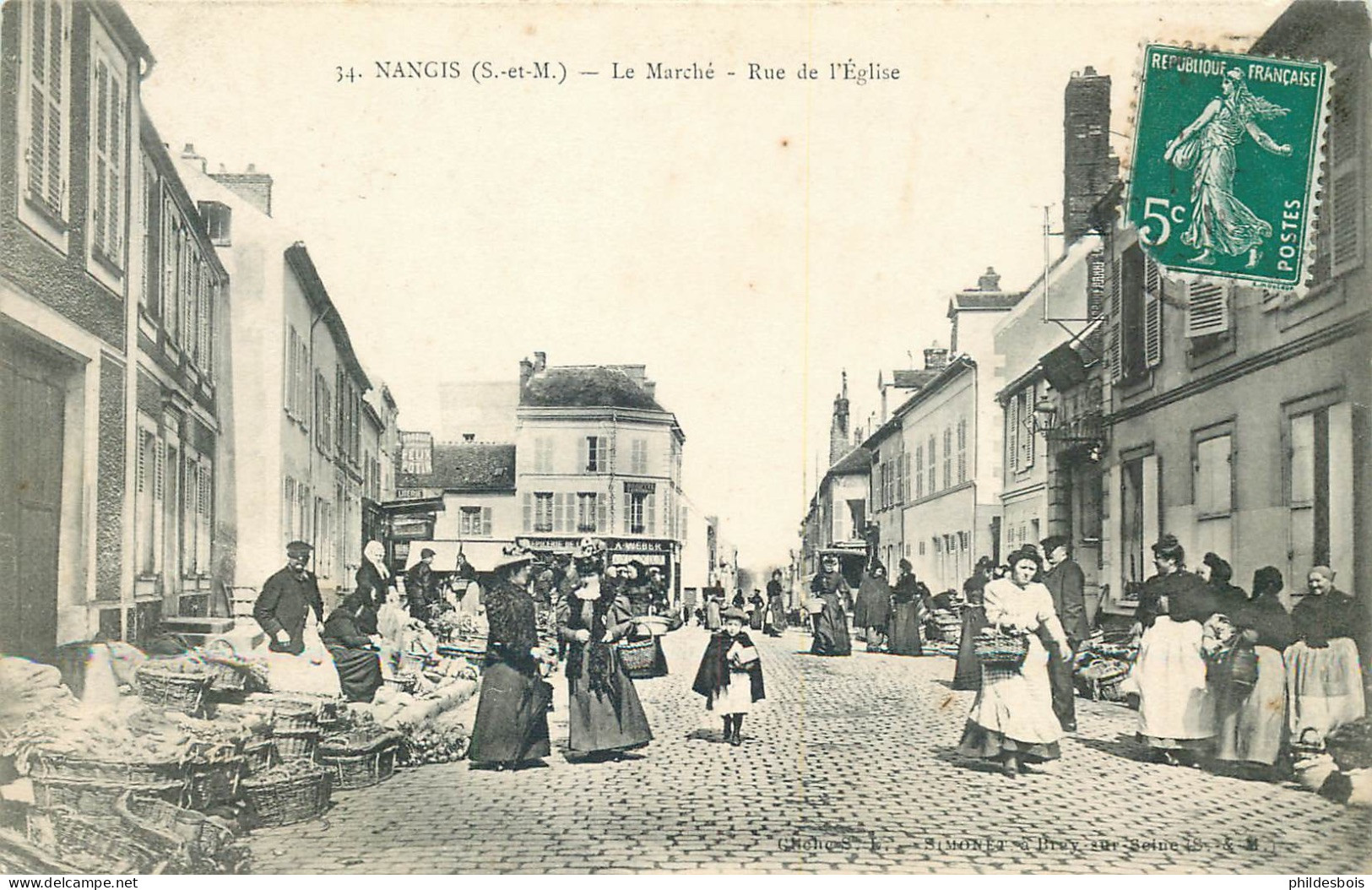 SEINE ET MARNE  NANGIS  Rue De L'église   Le Marché - Nangis