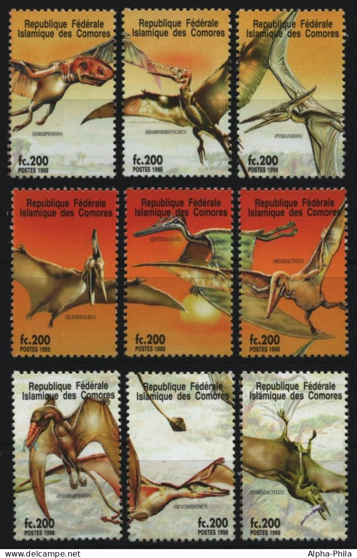 Komoren 1998 - Mi-Nr. 1320-1328 ** - MNH - Aus KLB - Prähistorische Tiere - Comores (1975-...)