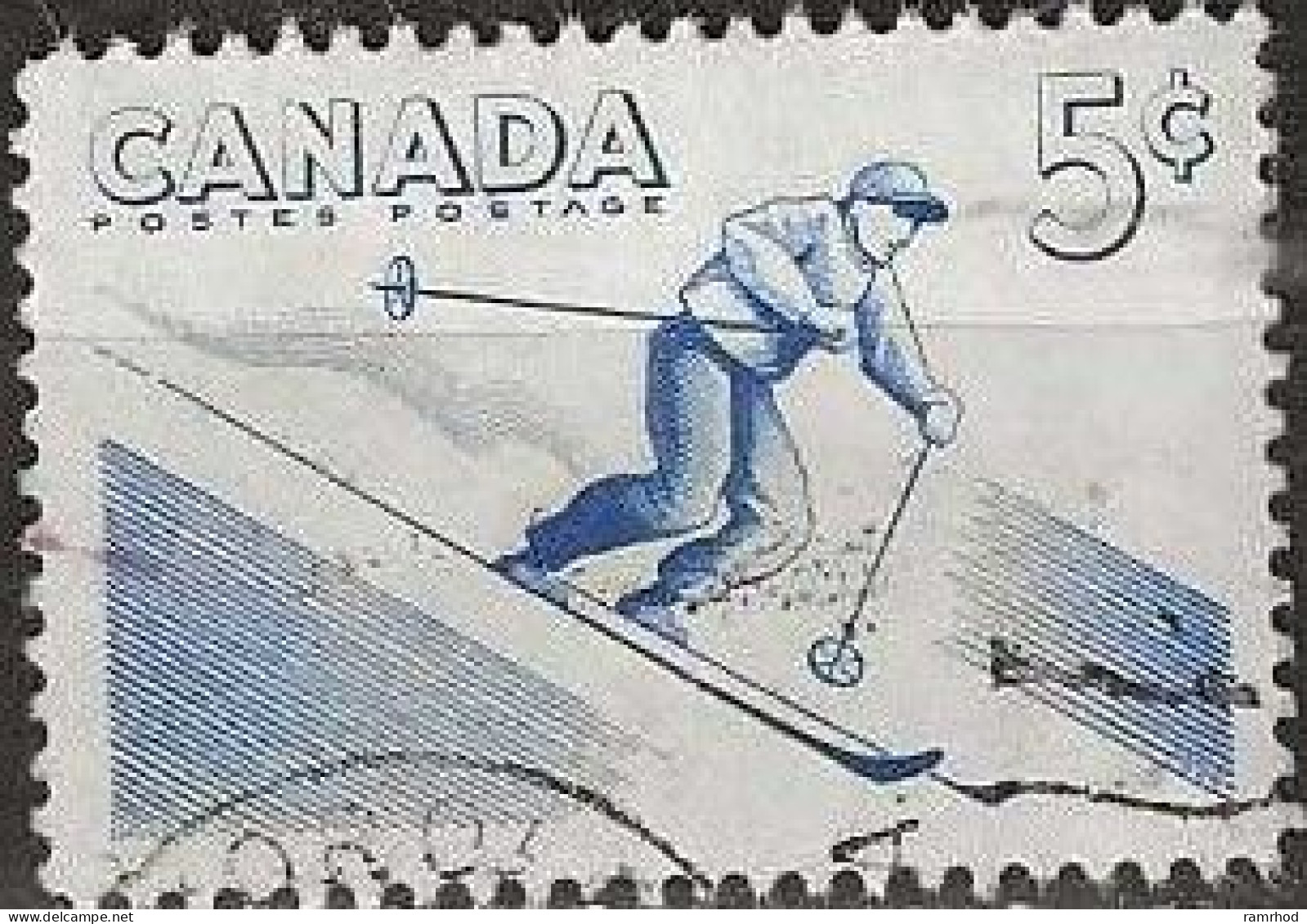 CANADA 1957 Outdoor Recreation -  5c. - Skiing FU - Gebruikt