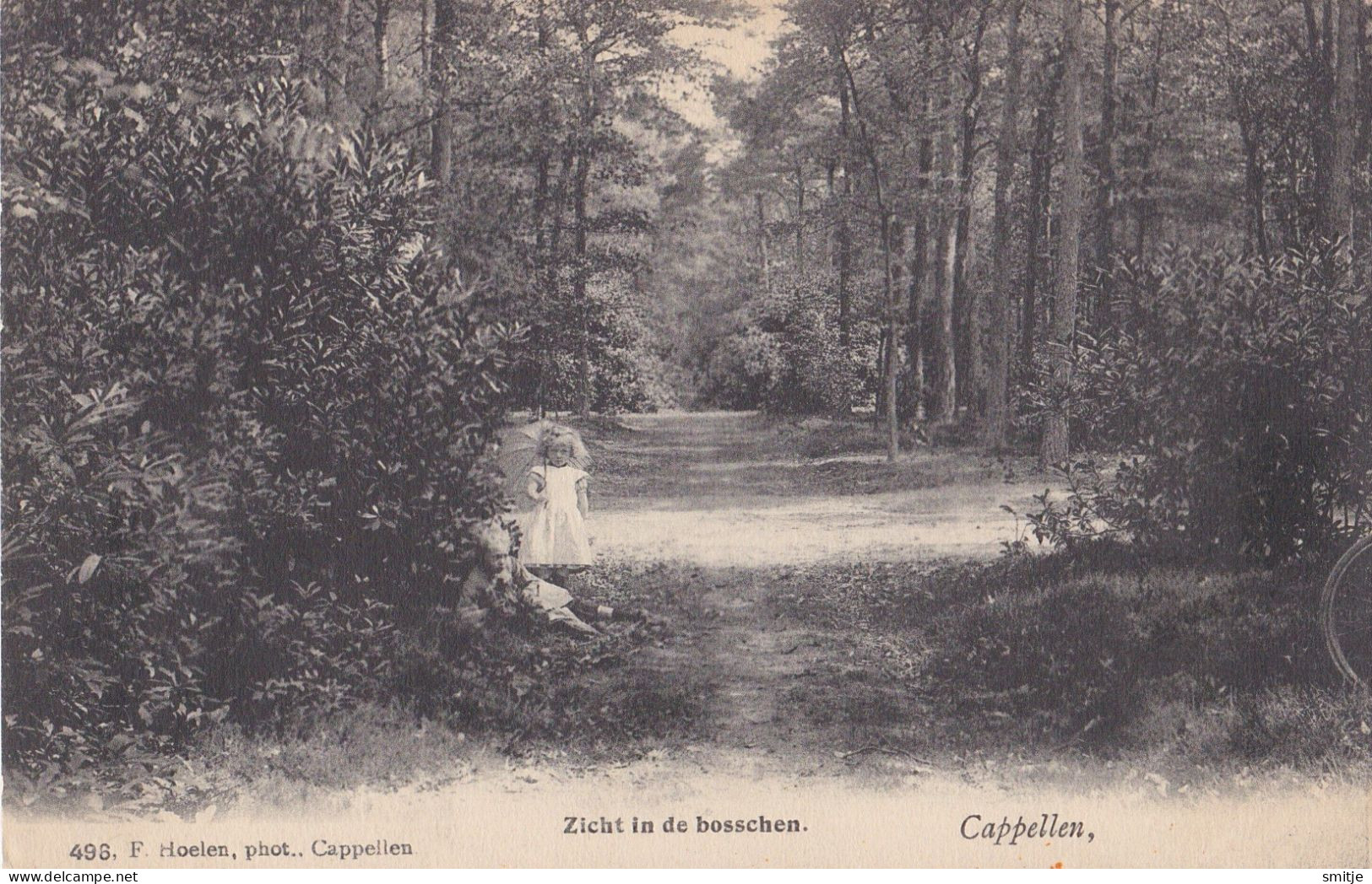 KAPELLEN 1906 ZICHT IN DE BOSSCHEN MET KINDEREN - KLEINE ANIMATIE - HOELEN 496 - Kapellen