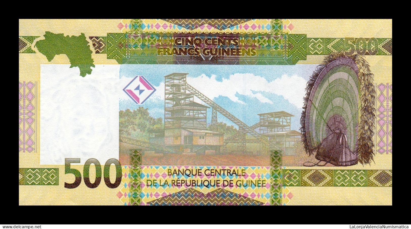 Guinea 500 Francs 2022 (2023) Pick 52b New Date Sc Unc - Guinea