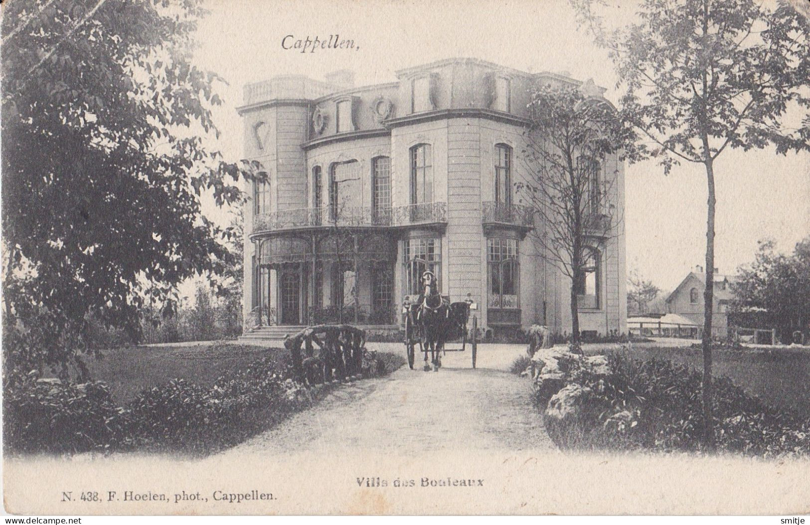 KAPELLEN 1904 VILLA DES BOULEAUX MET RIJTUIG ATTELAGE - MOOIE ANIMATIE - HOELEN 438 - Kapellen