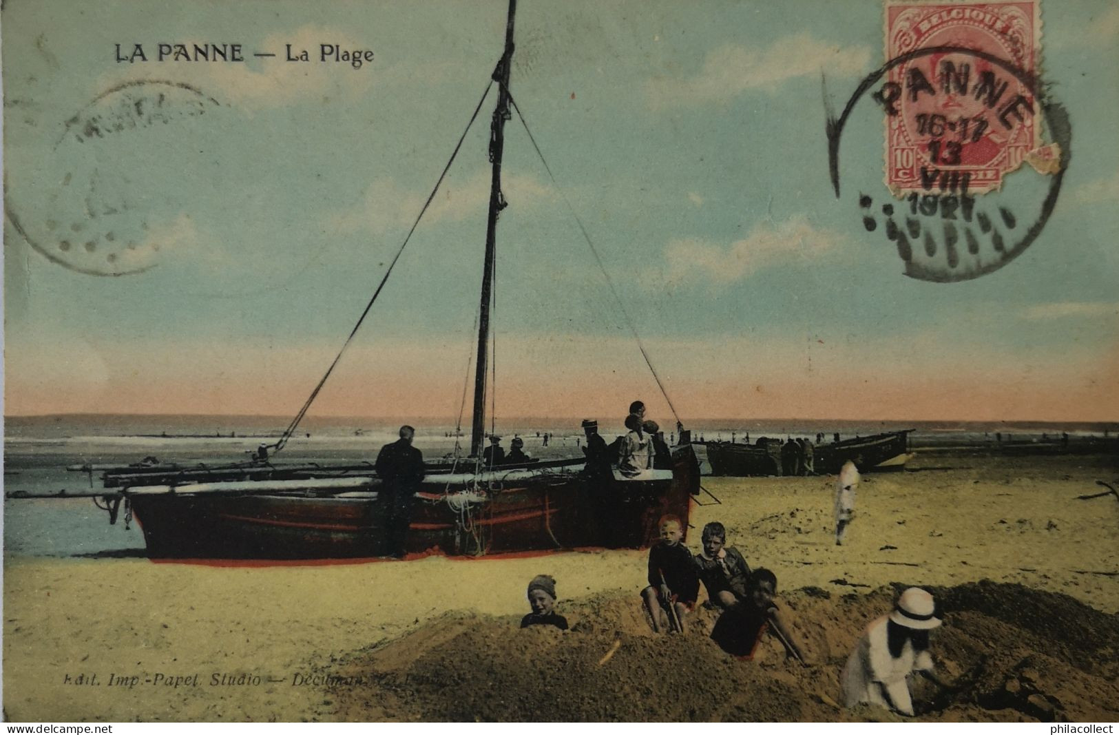 De - La Panne // LA Plage (kleur) Niet Standaard Zicht 1921 - De Panne