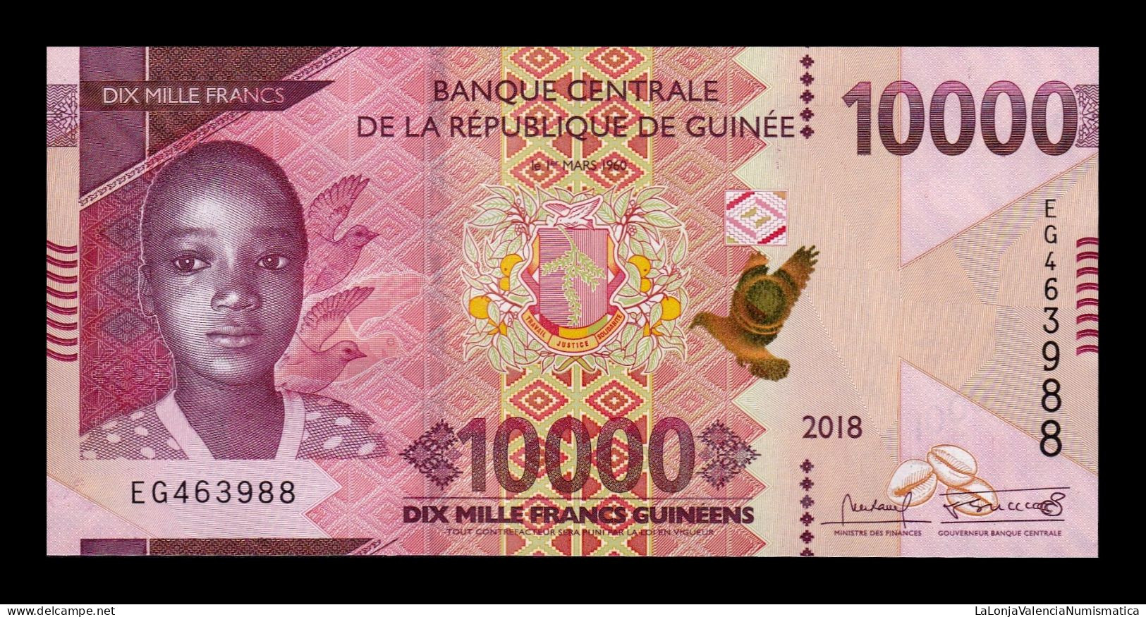 Guinea 10000 Francs 2018 Pick 49Aa Sc Unc - Guinée