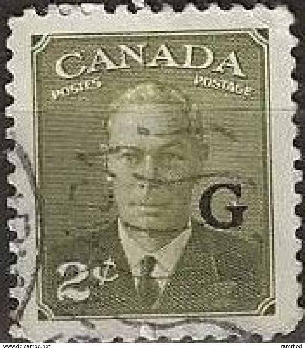 CANADA 1950 Official - King George VI - 2c. - Green FU - Overprinted