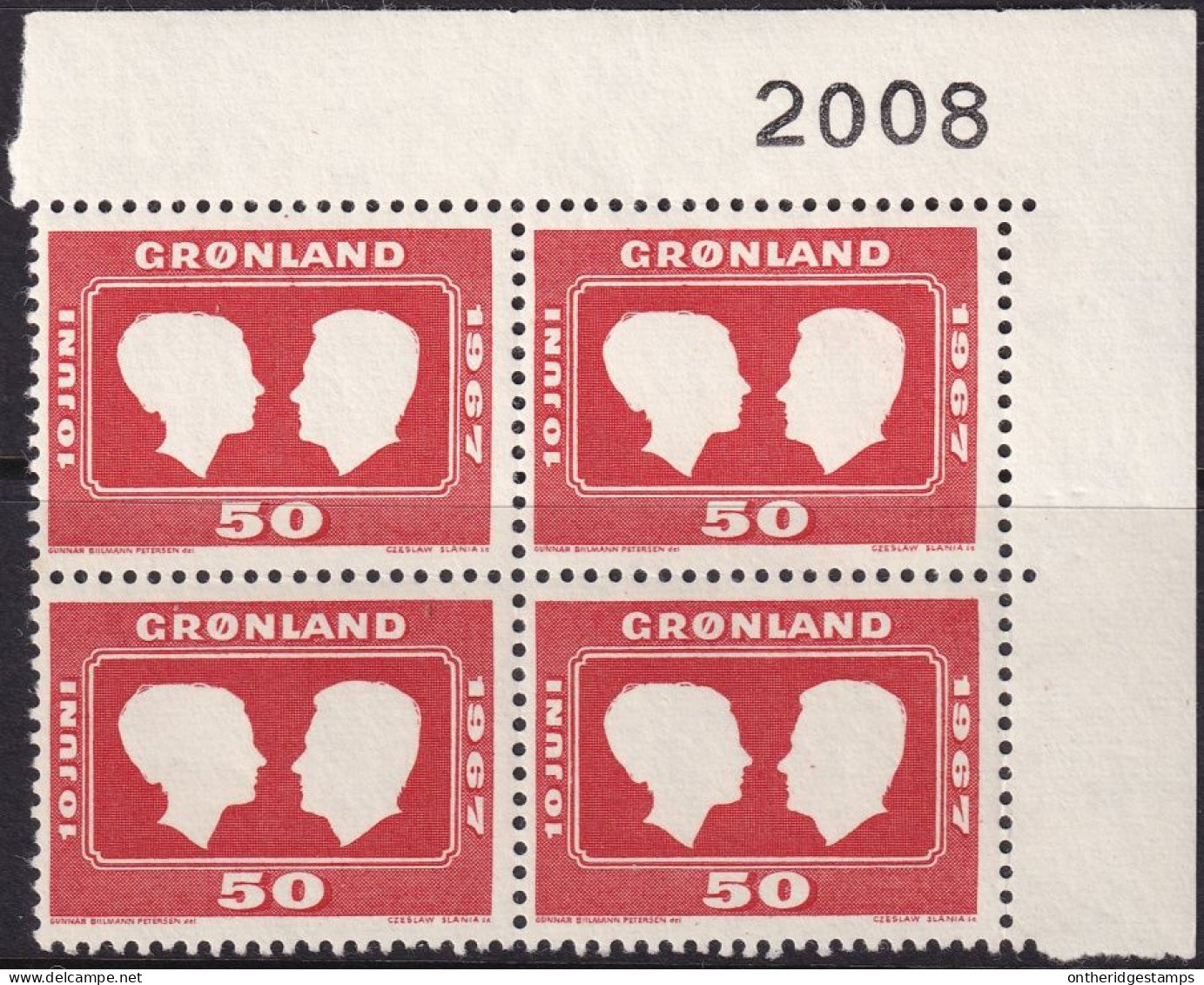 Greenland 1967 Sc 69  Upper Right Block MNH** - Nuovi