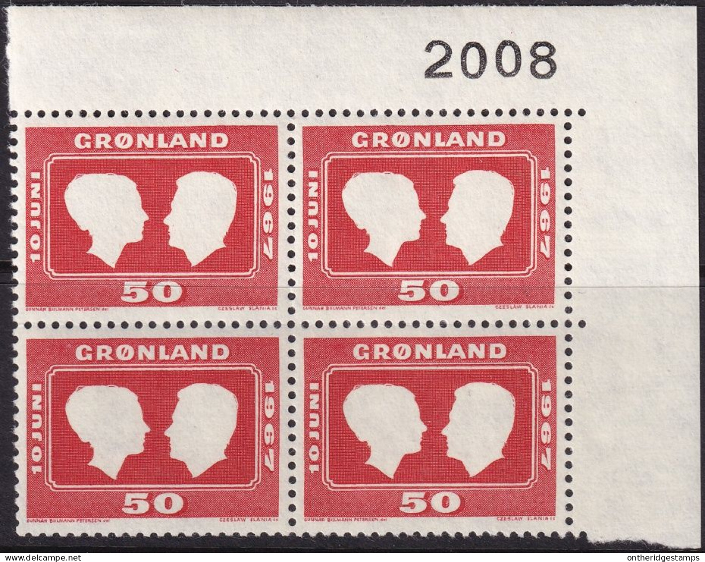 Greenland 1967 Sc 69  Upper Right Block MNH** - Unused Stamps