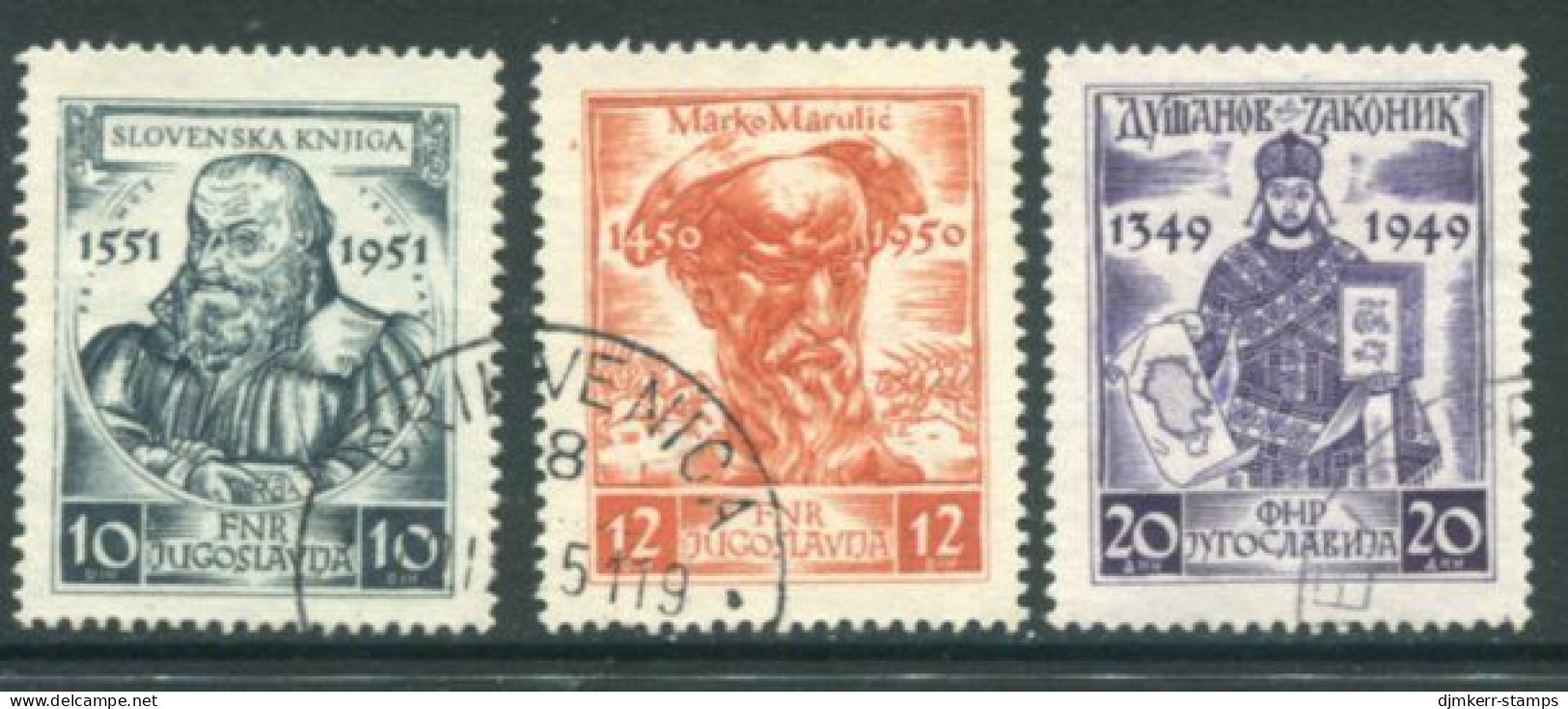 YUGOSLAVIA 1951 Medieval Writers  Used.  Michel 668-70 - Used Stamps