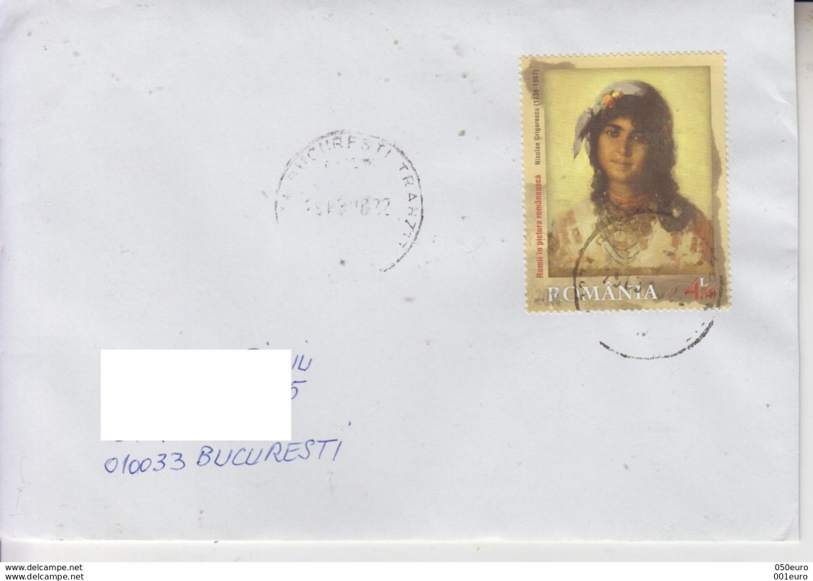 ROMANIA : PAINTING - RROMA WOMAN PORTRAIT Stamp On Cover Circulated In ROMANIA #552778982 - Registered Shipping! - Lettres & Documents