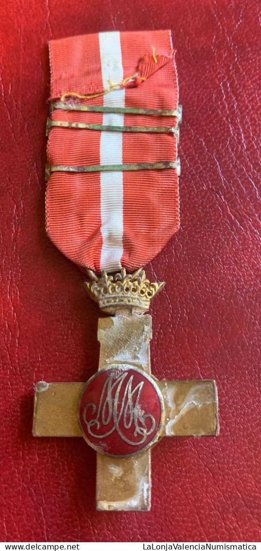 España Medalla Franco Cruz Distintivo Rojo 3 Barras PG 177 - Sonstige & Ohne Zuordnung