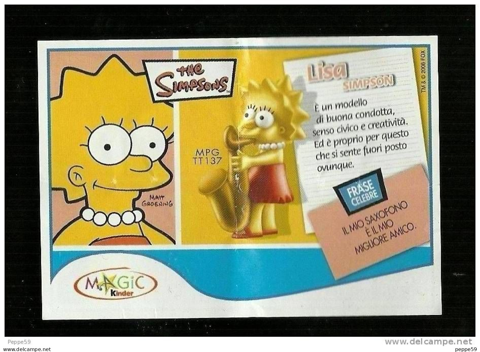 Kinder Ferrero BPZ - Cartina TT 137 - The Simpsons - Notices