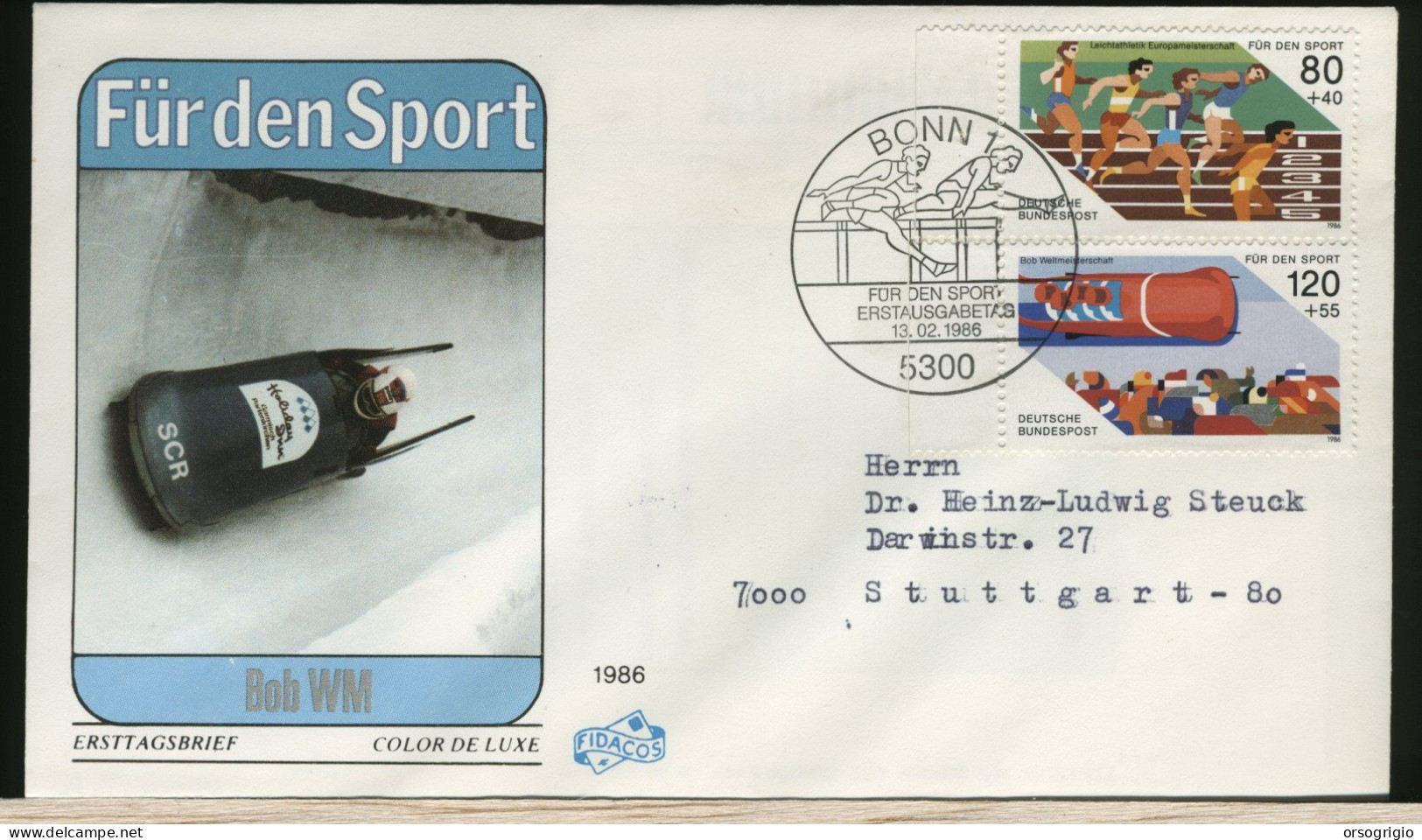 GERMANY - DEUTSCHE - FDC 1986 -  SPORT - 1981-1990