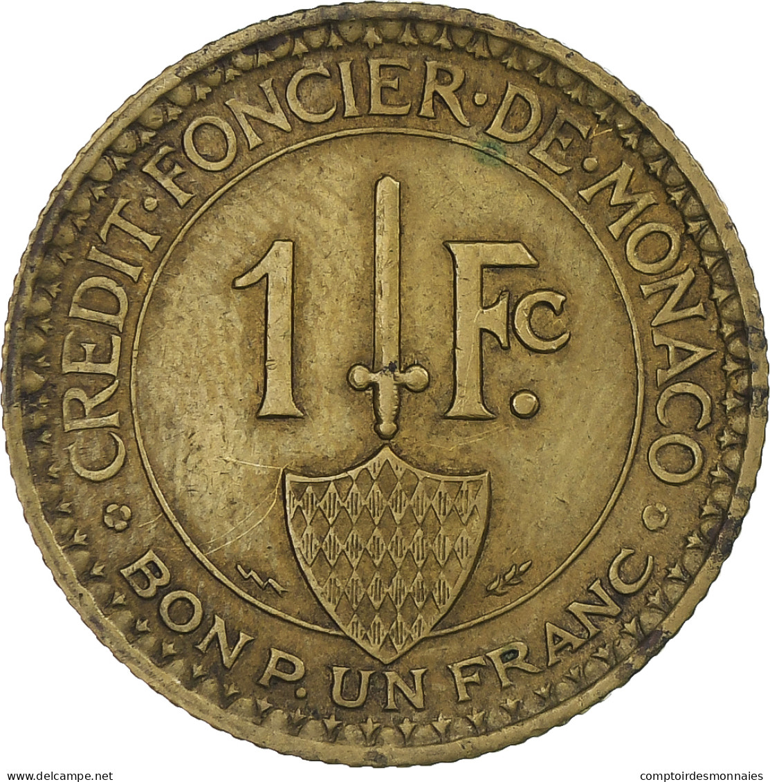 Monnaie, Monaco, Louis II, 1 Franc, 1926, Poissy, TTB+, Cupro-Aluminium - 1922-1949 Louis II