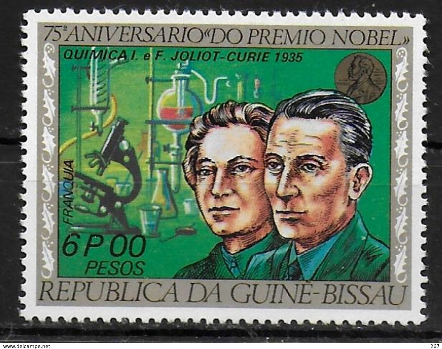 GUINEE BISSAU     N° 49    * *  Prix Nobel   Juliot Curie  Chimie   Physique - Chemistry