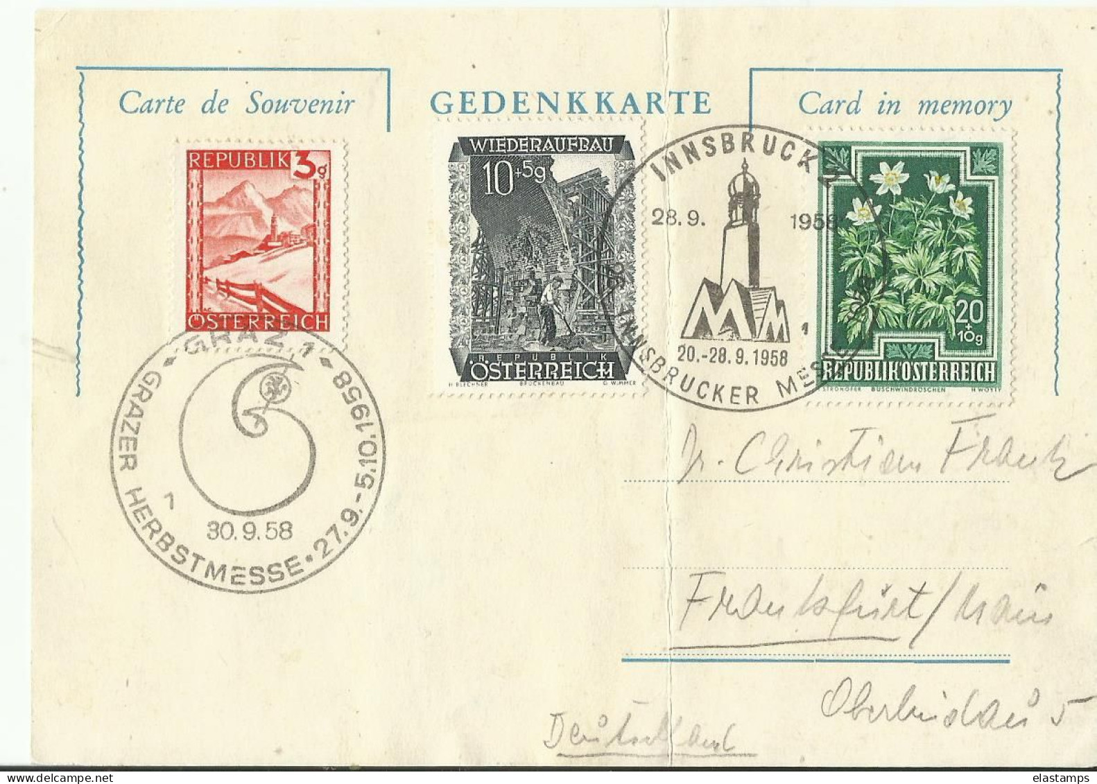 AT SST 1958 INNSBURG MESSE - Maschinenstempel (EMA)