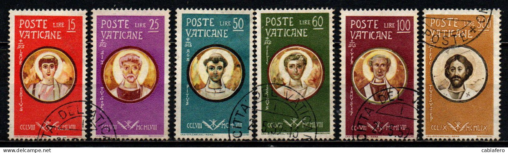 VATICANO - 1959 - MARTIRI DELLE PERSECUZIONI DI VALERIANO - USATI - Oblitérés