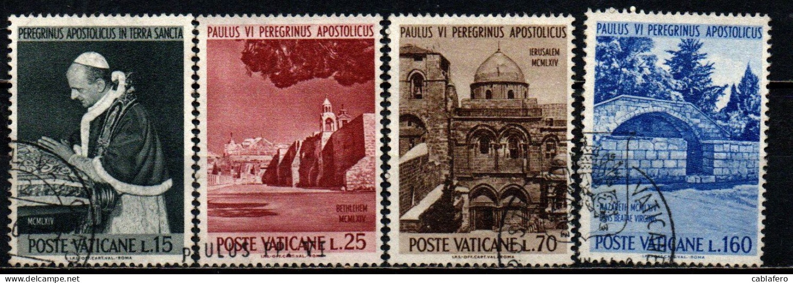 VATICANO - 1964 - PELLEGRINAGGIO DI PAPA PAOLO VI IN TERRA SANTA - USATI - Used Stamps