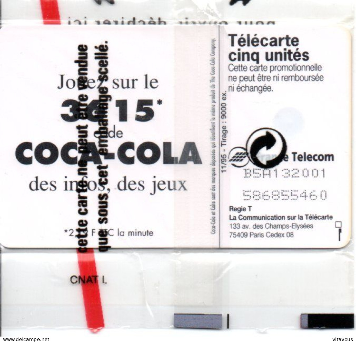 GN 192 Coca Cola Télécarte FRANCE 5 Unités NSB Phonecard (salon 547) - 5 Unità