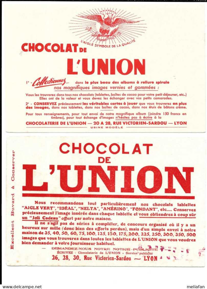 GF567 - BUVARDS CHOCOLAT DE L'UNION - Cocoa & Chocolat