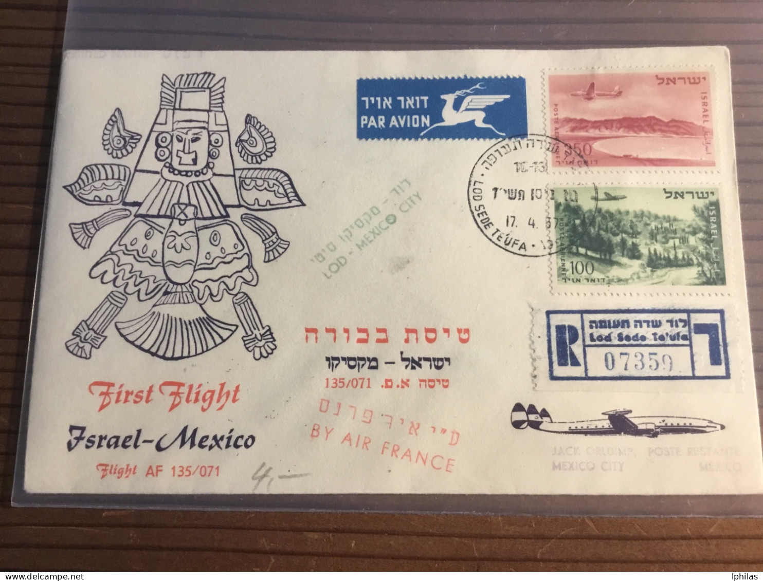 Israel Brief Flugpost Israel – Mexiko 1957 - Lettres & Documents