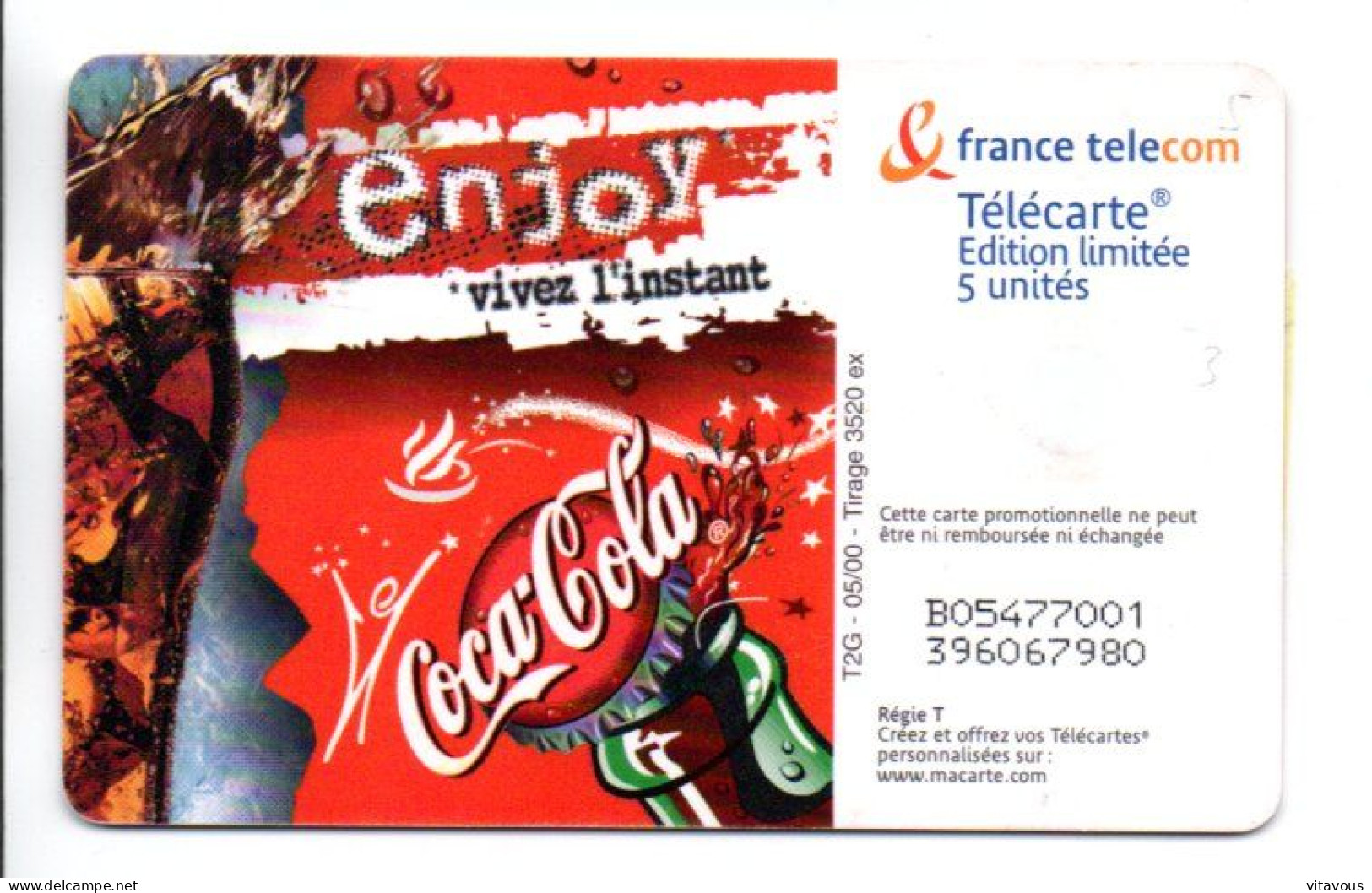 GN 539 Coca Cola Télécarte FRANCE 5 Unités Phonecard (salon 549) - 5 Unités