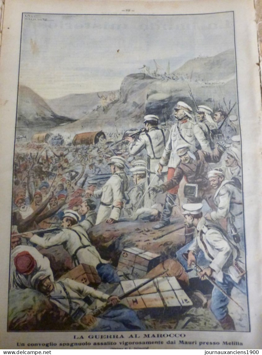 1909 GUERRE MAROC CONVOI ESPAGNOL ATTAQUE MAURI MELILLA 1 JOURNAL ANCIEN - Sin Clasificación