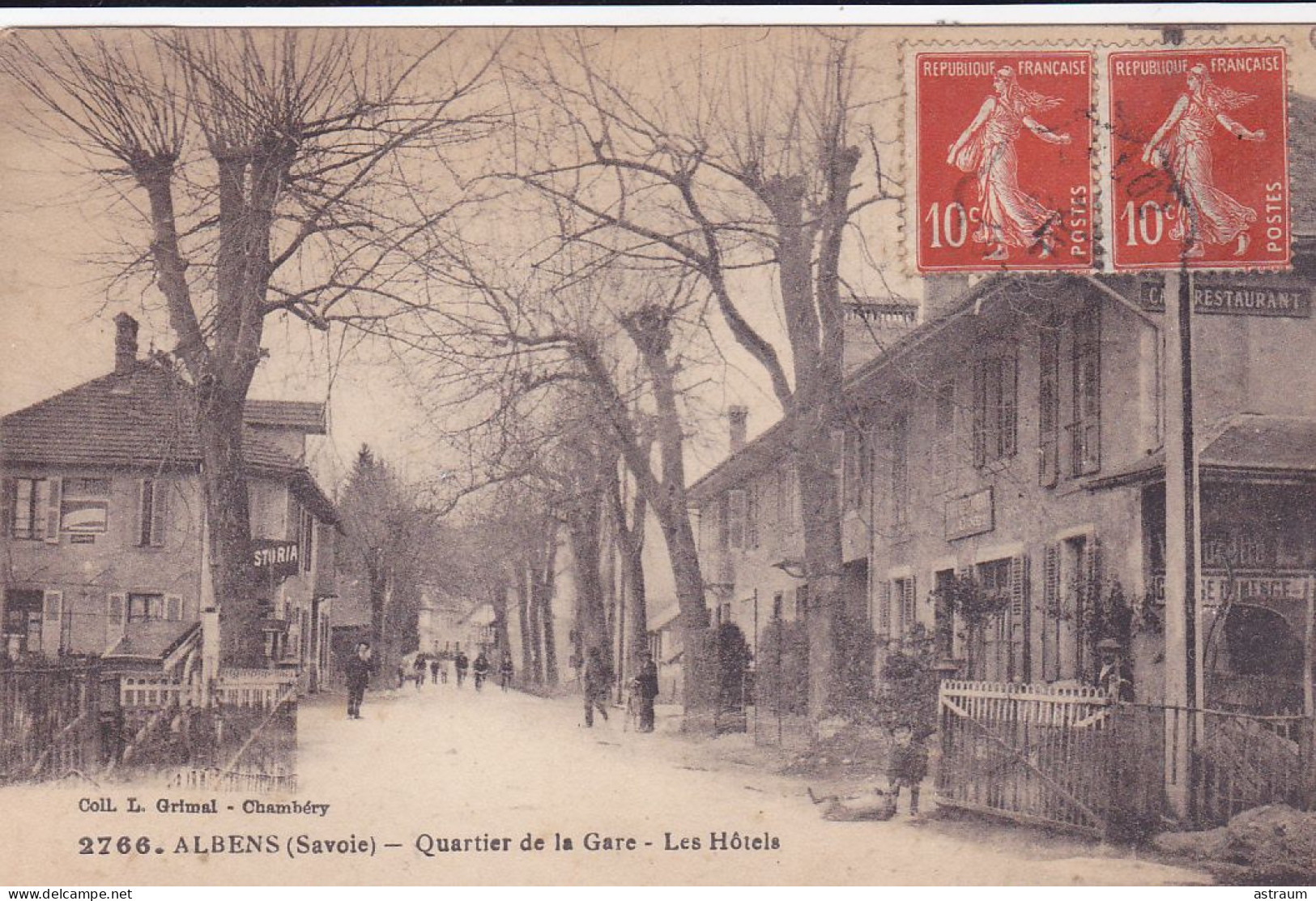 Cpa - 73 - Albenz -personnages-  Quartier De La Gare - Les Hotels - Edi Grimal N°2766 - Albens