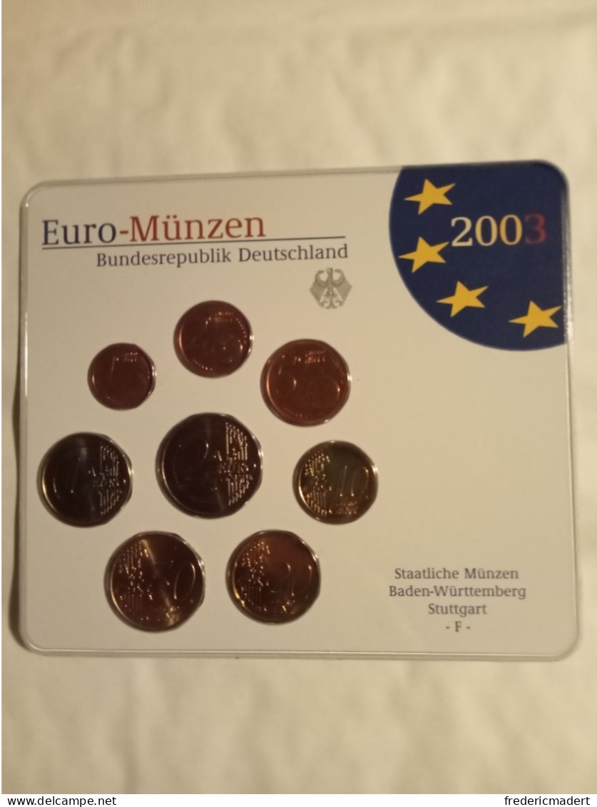 Plaquette Euro-Münzen Bundesepublik Deutschland - Stuttgart F 2003 - Collections