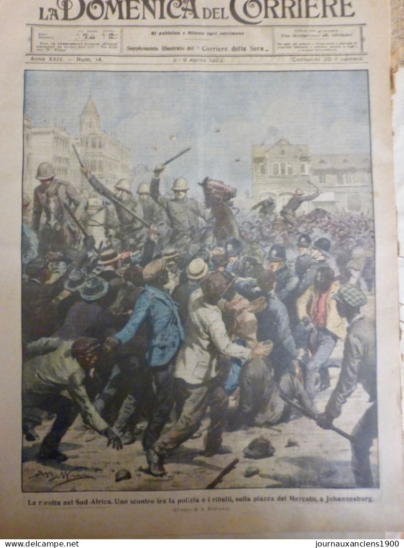 1922  SUD AFRIQUE JOHANNESBURG REVOLTE AFFRONTEMENT REBELLE 1 JOURNAL ANCIEN - Non Classificati