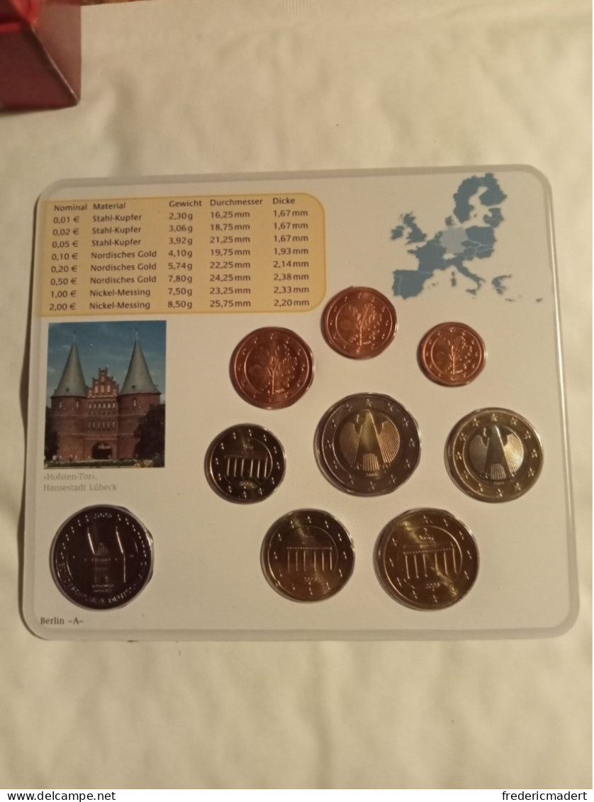 Plaquette Euro-Münzen Bundesepublik Deutschland - Berlin A 2006 - Collections