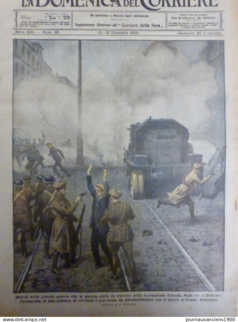 1920 IRLANDE DUBLIN REVOLTE AUTOMOBILE BLINDEE BOMBE FUMOGENE 1 JOURNAL ANCIEN - Non Classés