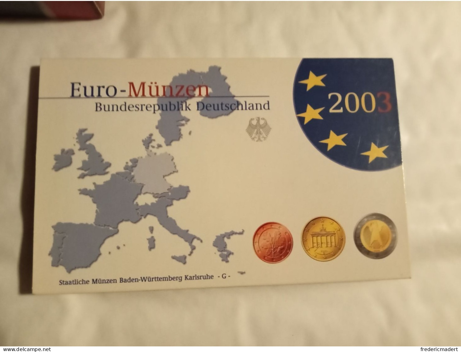 Plaquette Euro-Münzen Bundesepublik Deutschland - Coffret Karlsruhe G 2003 - Verzamelingen