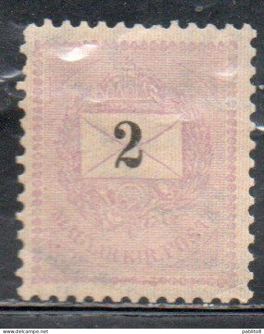 HUNGARY UNGHERIA MAGYAR 1874 1876 PERF 11 1/2 CROWN OF ST. STEPHEN 2k MLH - Unused Stamps