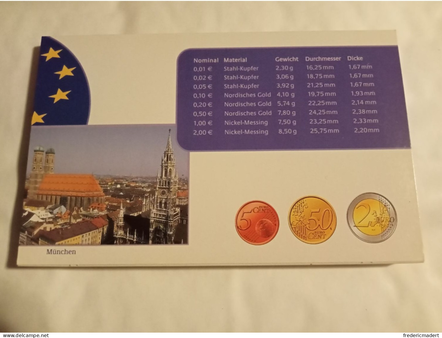Plaquette Euro-Münzen Bundesepublik Deutschland - Coffret München D 2003 - Verzamelingen