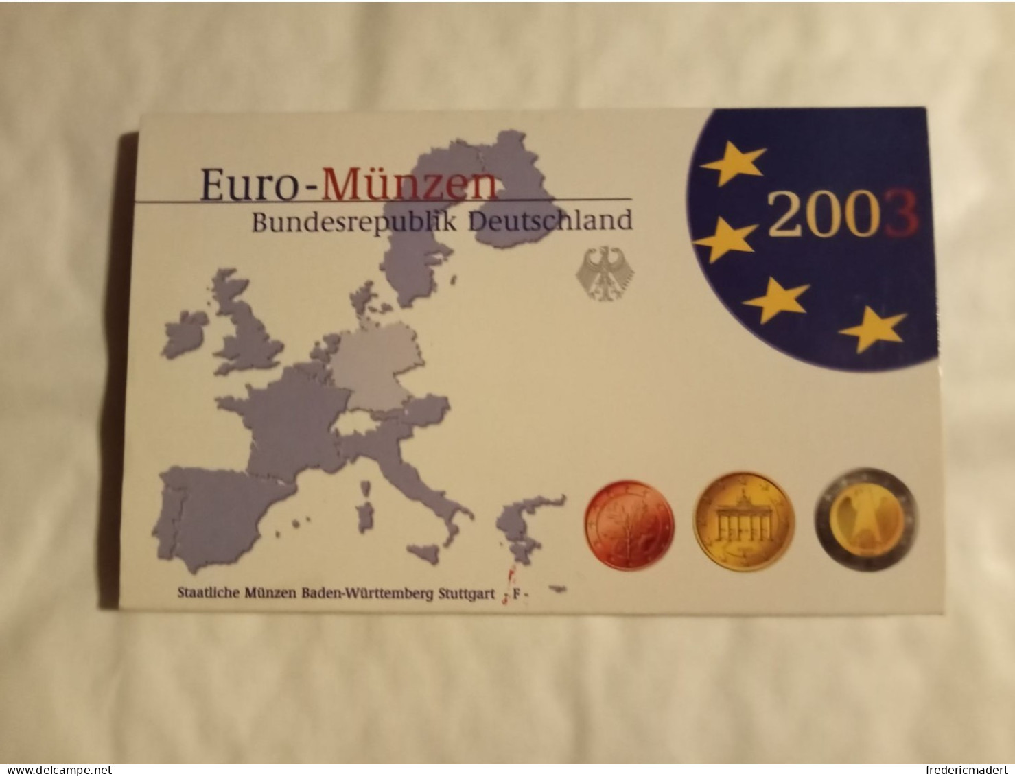 Plaquette Euro-Münzen Bundesepublik Deutschland - Coffret Stuttgart F 2003 - Collections