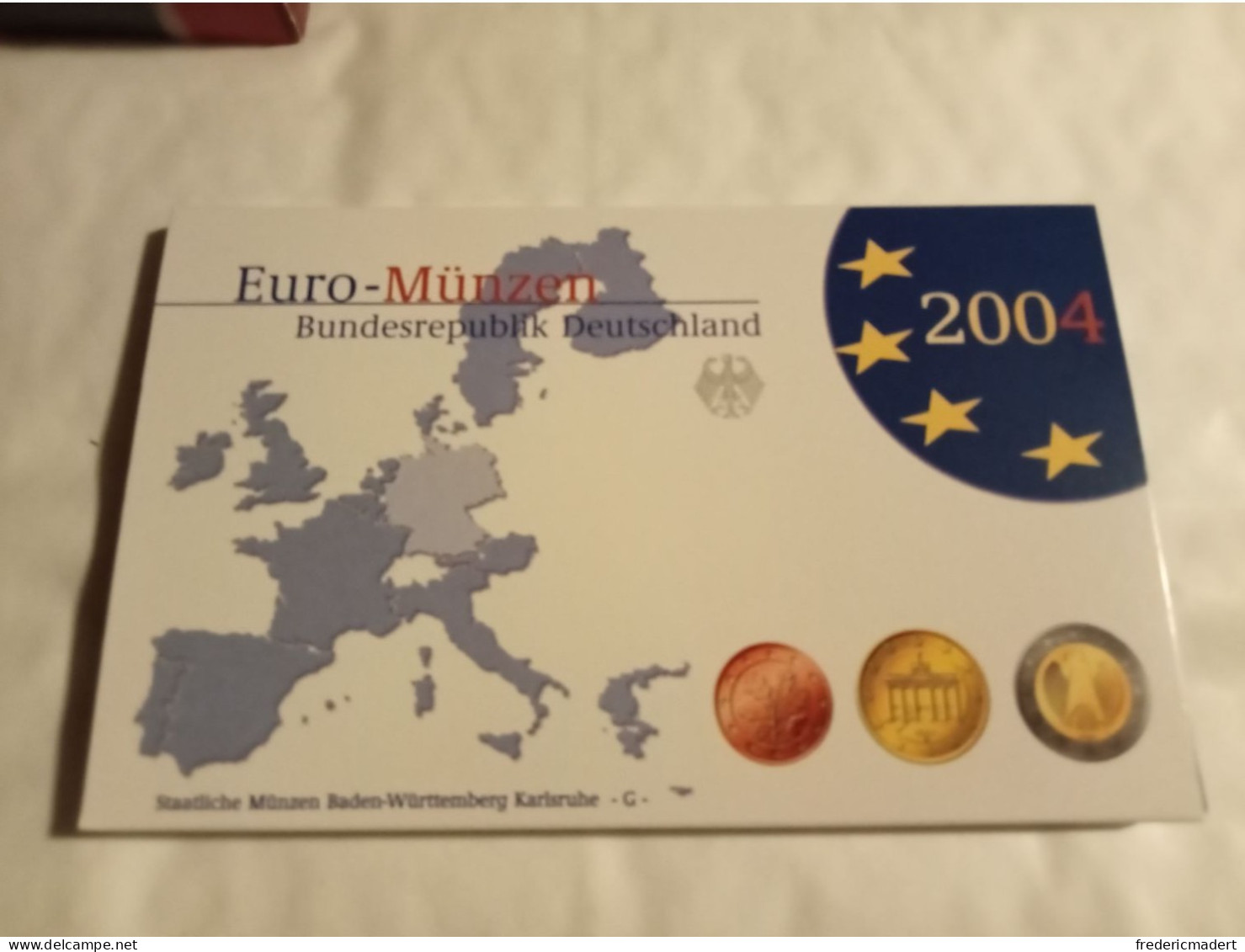 Plaquette Euro-Münzen Bundesepublik Deutschland - Coffret Karlsruhe G 2004 - Collections