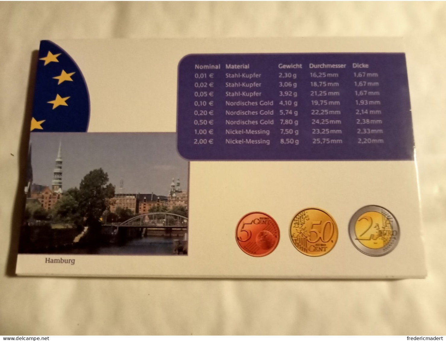 Plaquette Euro-Münzen Bundesepublik Deutschland - Coffret Hamburg I 2004 - Colecciones