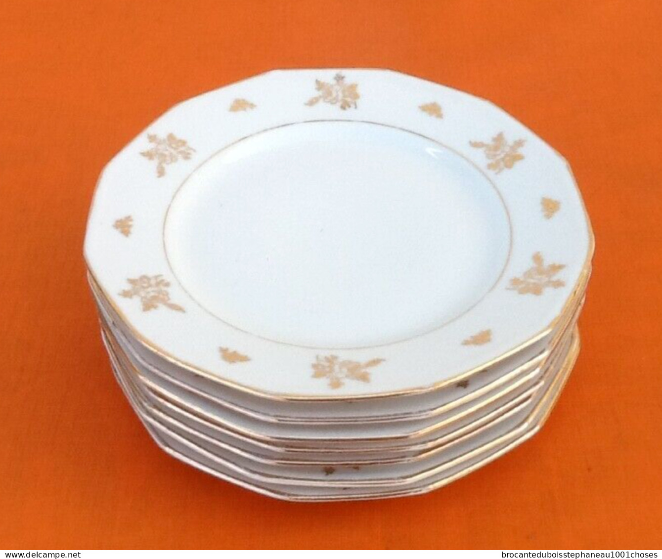 7 Assiettes  à Dessert  Porcelaine   Luf France   Diamètre : 180mm - Other & Unclassified